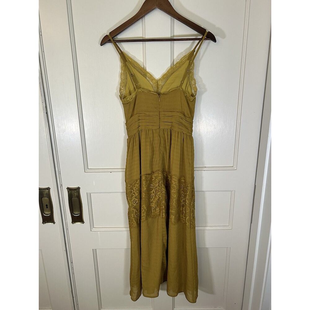 Moon River Lace Applique Sun Dress Womens Size XS Yellow Boho Gypsy Festival - Picture 5 of 11
